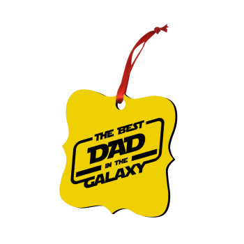 The Best DAD in the Galaxy, Christmas ornament polygon wooden 7.5cm