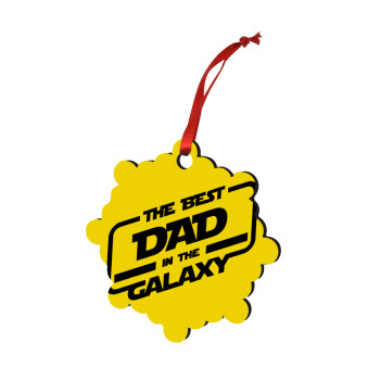 The Best DAD in the Galaxy, Christmas ornament snowflake wooden 7.5cm