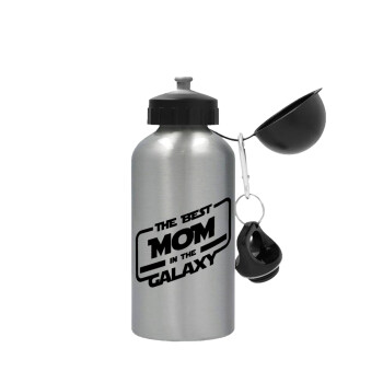 The Best MOM in the Galaxy, Metallic water jug, Silver, aluminum 500ml