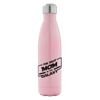 The Best MOM in the Galaxy, Metal mug thermos Pink Iridiscent (Stainless steel), double wall, 500ml