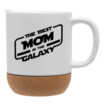 The Best MOM in the Galaxy, Κούπα, κεραμική με βάση φελού και καπάκι (ΜΑΤ), 330ml (1 τεμάχιο)