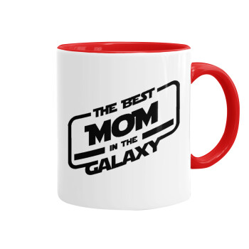 The Best MOM in the Galaxy, Κούπα χρωματιστή κόκκινη, κεραμική, 330ml