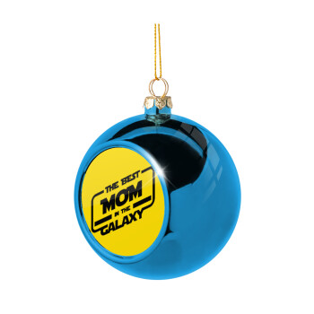 The Best MOM in the Galaxy, Blue Christmas tree ball ornament 8cm