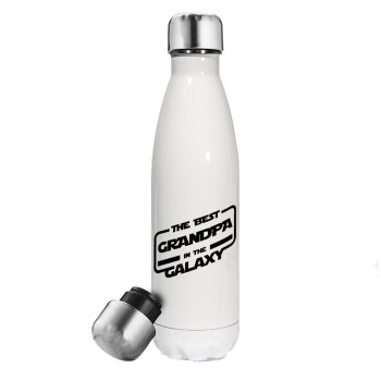 The Best GRANDPA in the Galaxy, Metal mug thermos White (Stainless steel), double wall, 500ml