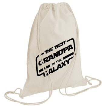 The Best GRANDPA in the Galaxy, Backpack bag GYMBAG natural (28x40cm)