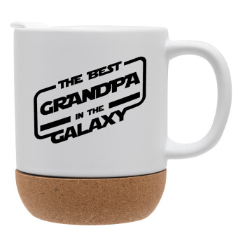 The Best GRANDPA in the Galaxy, Κούπα, κεραμική με βάση φελού και καπάκι (ΜΑΤ), 330ml (1 τεμάχιο)