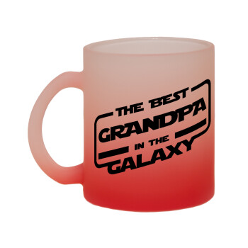 The Best GRANDPA in the Galaxy, Κούπα γυάλινη δίχρωμη με βάση το κόκκινο ματ, 330ml