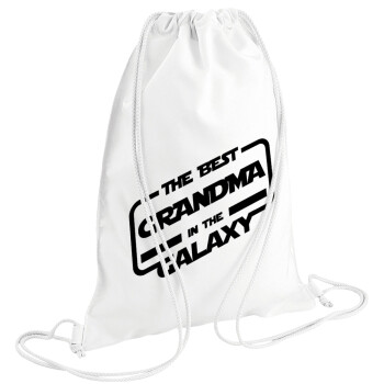 The Best GRANDMA in the Galaxy, Backpack pouch GYMBAG white (28x40cm)