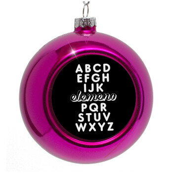 ABCD Elemeno Alphabet , Purple Christmas tree ornament bauble 8cm