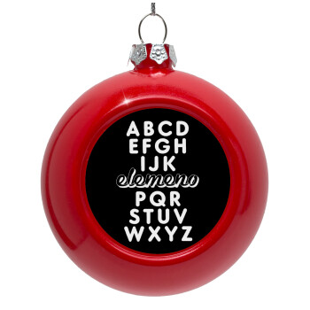 ABCD Elemeno Alphabet , Red Christmas tree ornament bauble 8cm