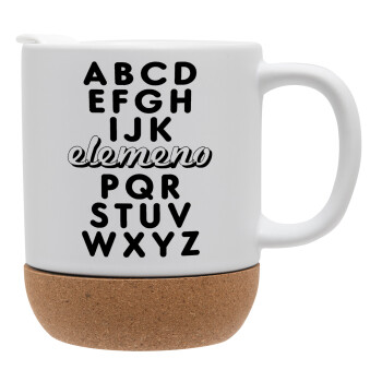 ABCD Elemeno Alphabet , Ceramic coffee mug Cork (MAT), 330ml (1pcs)