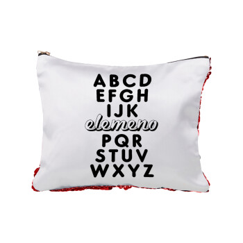 ABCD Elemeno Alphabet , Red sequin cosmetic bag