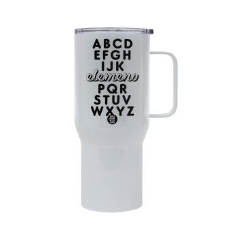 ABCD Elemeno Alphabet , Mega Stainless steel Tumbler with lid, double wall 750L