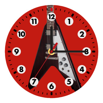 Guitar flying V, Wooden wall clock (20cm)