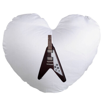 Guitar flying V, Μαξιλάρι καναπέ καρδιά 40x40cm περιέχεται το  γέμισμα