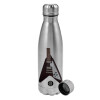 Metallic water bottle, stainless steel, 750ml