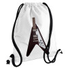 Backpack pouch GYMBAG white, with pocket (40x48cm) & thick cords