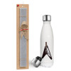 Easter candle, metallic white thermos bottle (500ml) & aromatic flat candle (30cm) (GRAY)