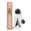 Easter Set, metallic aluminum bottle (500ml) & aromatic flat Easter candle (30cm) (PINK)