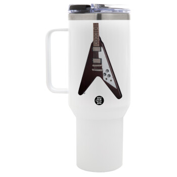Guitar flying V, Mega Stainless steel Tumbler with lid, double wall 1,2L