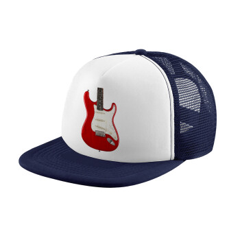 Guitar stratocaster, Καπέλο Ενηλίκων Soft Trucker με Δίχτυ Dark Blue/White (POLYESTER, ΕΝΗΛΙΚΩΝ, UNISEX, ONE SIZE)
