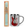 Easter Set, metallic thermal cup (300ml) & aromatic flat Easter candle (30cm) (TURQUOISE)