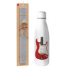 Easter Set, metallic Inox water bottle (700ml) & Easter scented flat candle (30cm) (GRAY)