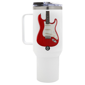 Guitar stratocaster, Mega Stainless steel Tumbler with lid, double wall 1,2L