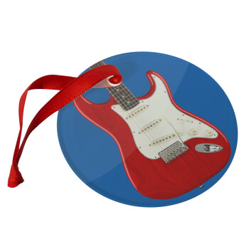 Guitar stratocaster, Christmas ornament glass 9cm