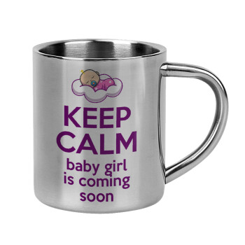 KEEP CALM baby girl is coming soon!!!, Κούπα Ανοξείδωτη διπλού τοιχώματος 300ml
