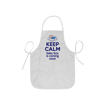 KEEP CALM baby boy is coming soon!!!, Ποδιά Σεφ ολόσωμη κοντή  Παιδική (44x62cm)