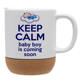 KEEP CALM baby boy is coming soon!!!, Ceramic coffee mug Cork (MAT), 330ml (1pcs)