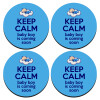 SET of 4 round wooden coasters (9cm)