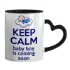 Mug heart black handle, ceramic, 330ml