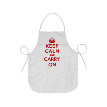 KEEP CALM  and carry on, Chef Apron Short Full Length Adult (63x75cm)