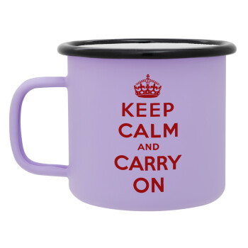 KEEP CALM  and carry on, Κούπα Μεταλλική εμαγιέ ΜΑΤ Light Pastel Purple 360ml