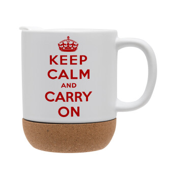 KEEP CALM  and carry on, Ceramic coffee mug Cork (MAT), 330ml (1pcs)