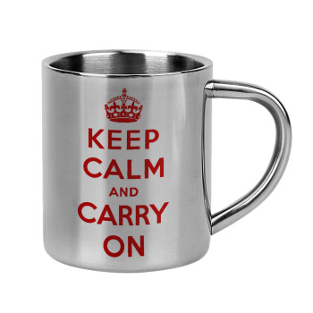 KEEP CALM  and carry on, Mug Stainless steel double wall 300ml