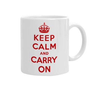 KEEP CALM  and carry on, Ceramic coffee mug, 330ml (1pcs)
