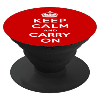KEEP CALM  and carry on, Phone Holders Stand  Μαύρο Βάση Στήριξης Κινητού στο Χέρι