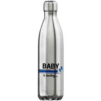Baby is Loading BOY, Μεταλλικό παγούρι θερμός Inox (Stainless steel), διπλού τοιχώματος, 750ml