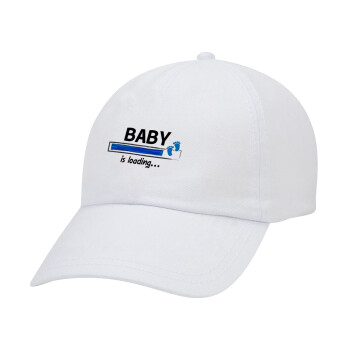 Baby is Loading BOY, Καπέλο Ενηλίκων Baseball Λευκό 5-φύλλο (POLYESTER, ΕΝΗΛΙΚΩΝ, UNISEX, ONE SIZE)