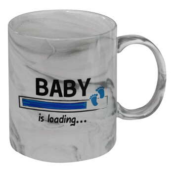 Baby is Loading BOY, Mug ceramic marble style, 330ml