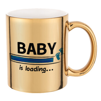 Baby is Loading BOY, Mug ceramic, gold mirror, 330ml