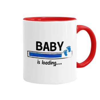 Baby is Loading BOY, Mug colored red, ceramic, 330ml