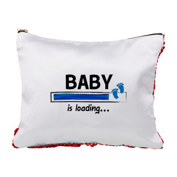 Baby is Loading BOY, Red sequin cosmetic bag