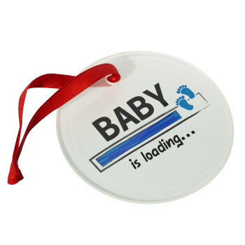 Baby is Loading BOY, Christmas ornament glass 9cm