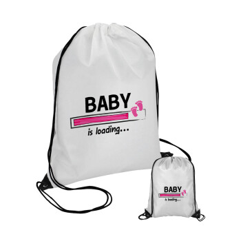 Baby is Loading GIRL, Pouch bag with black cords (1 piece)