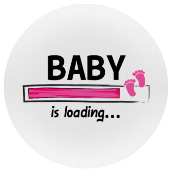 Baby is Loading GIRL, Mousepad Round 20cm