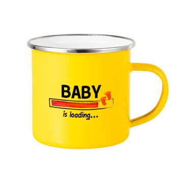 Baby is Loading GIRL, Yellow Enamel Metallic Cup 360ml